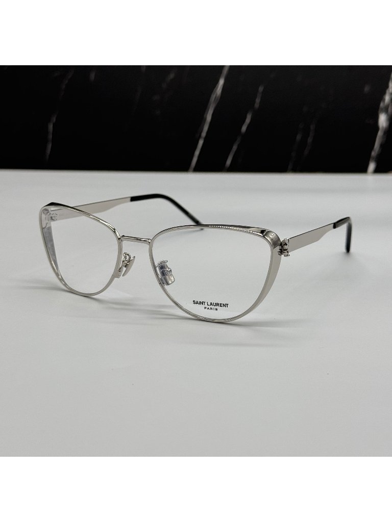 Saint Laurent Sl M92 001silver Metal Cat Eye Eyeglasses New